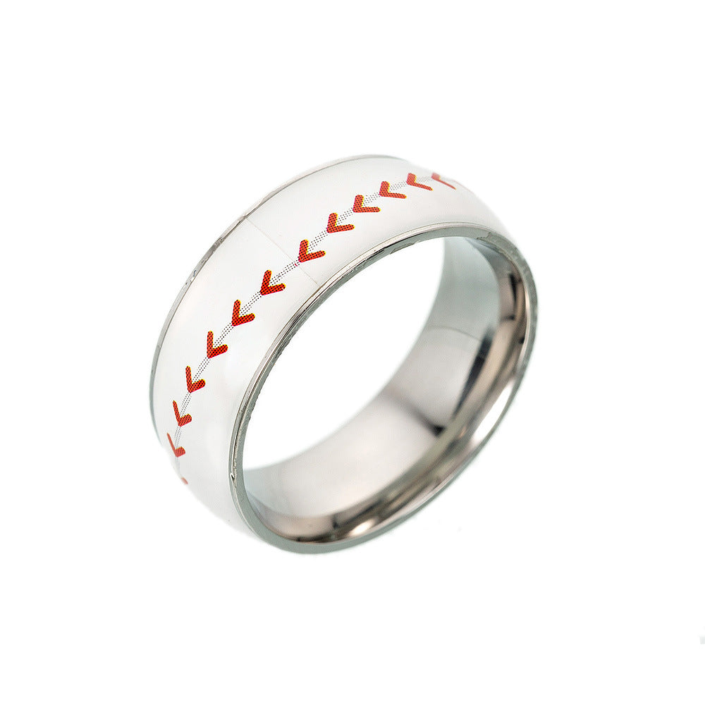 Geometric Titanium Steel Drip Oil Ring Unisex Sports Jewelry