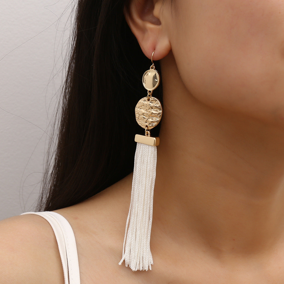 Pendientes de borla geométricos minimalistas para mujer, chapados en aleación, pendientes colgantes