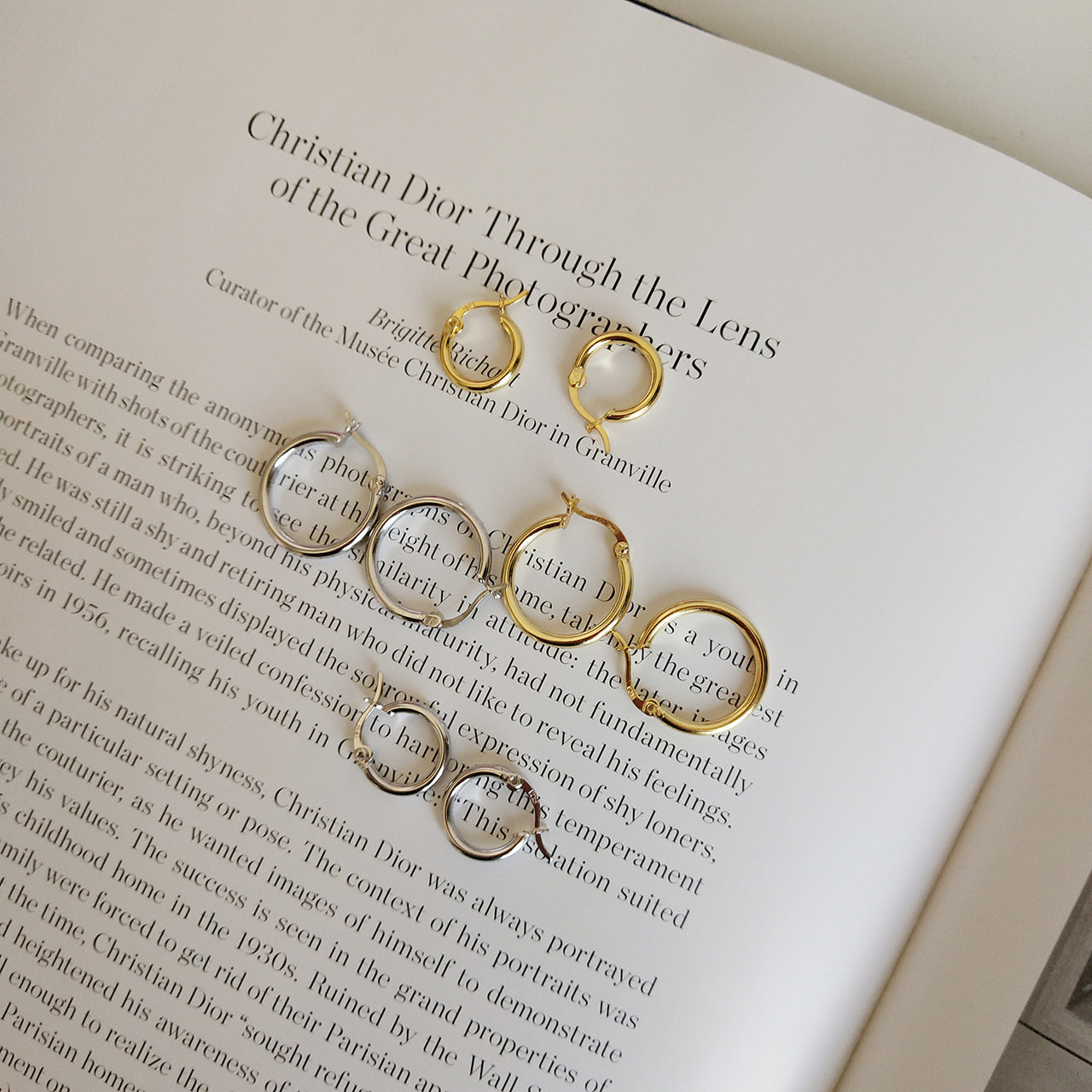 Sweet Minimalist 925 Sterling Silver Plated Floral Round Geometric Earrings