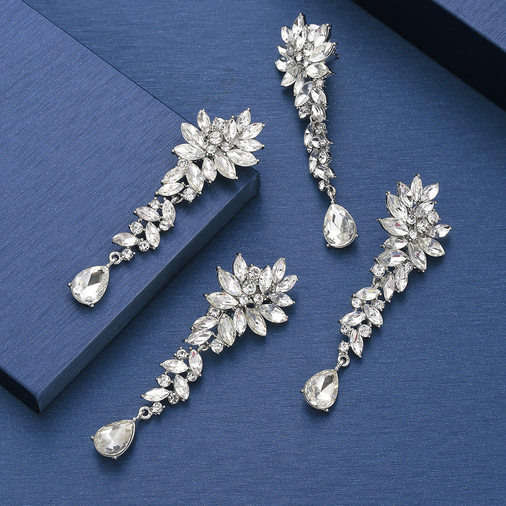 Minimalist Floral Rhinestone Ear Cuffs for Women Alloy Plated Earrings