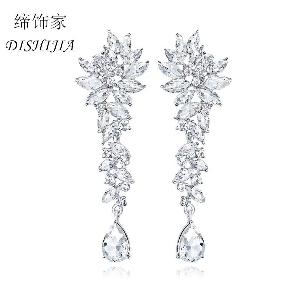 Minimalist Floral Rhinestone Ear Cuffs for Women Alloy Plated Earrings