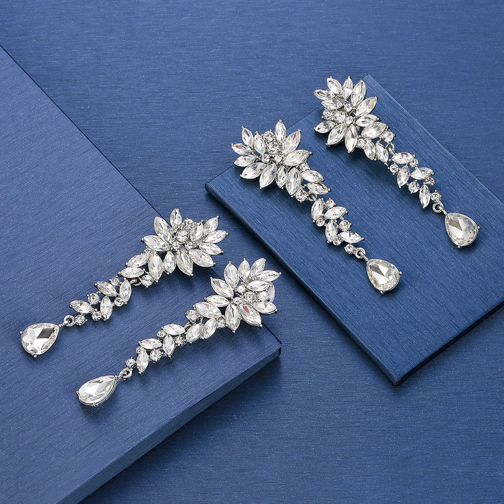 Minimalist Floral Rhinestone Ear Cuffs for Women Alloy Plated Earrings