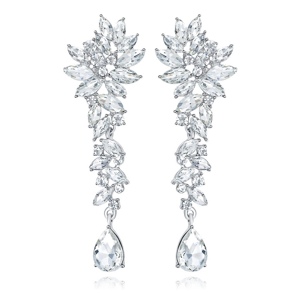 Minimalist Floral Rhinestone Ear Cuffs for Women Alloy Plated Earrings
