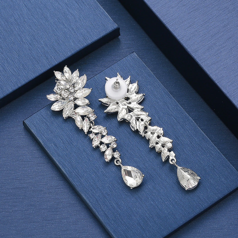Minimalist Floral Rhinestone Ear Cuffs for Women Alloy Plated Earrings