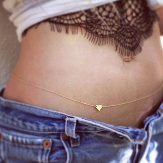 Heart Shaped Plated Alloy Body Chain for Women