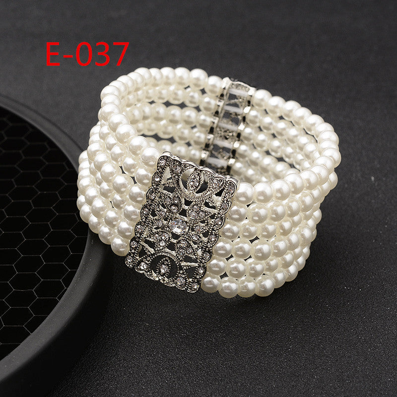 Floral Natural Fresh and Sweet Semi-handmade Pearl Bracelet for Women Wedding Daily Party Photoshoot