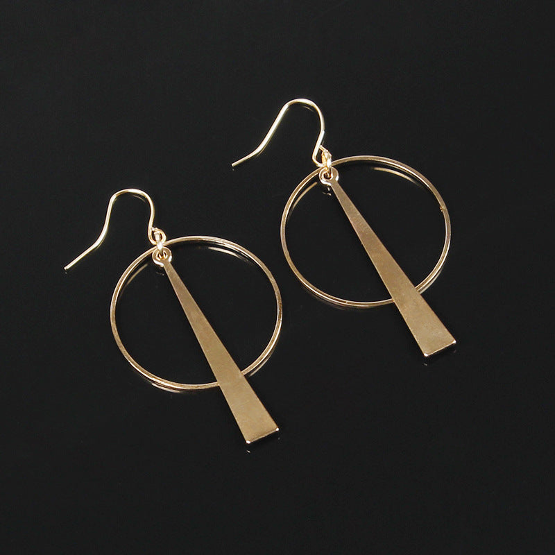 Exaggerated Geometric Circle Earrings Long Dangle Fashion Ear Jewelry