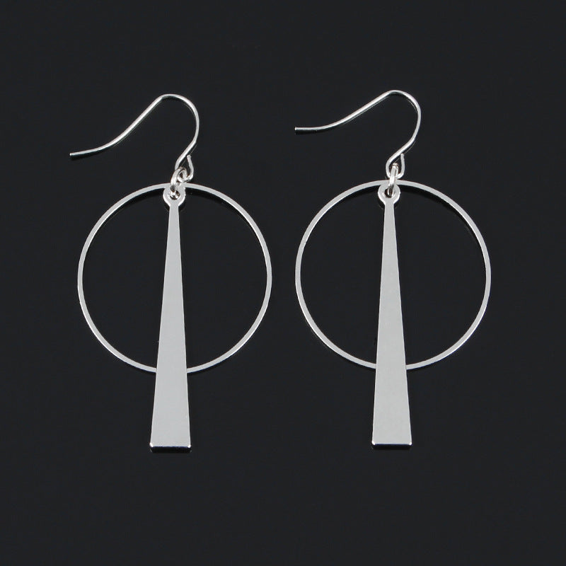 Exaggerated Geometric Circle Earrings Long Dangle Fashion Ear Jewelry