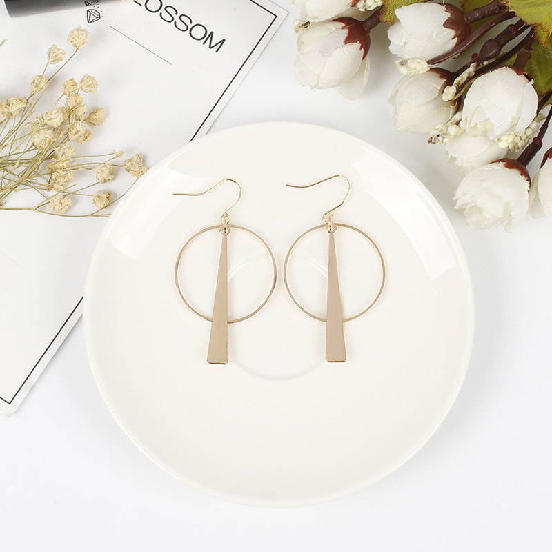 Exaggerated Geometric Circle Earrings Long Dangle Fashion Ear Jewelry
