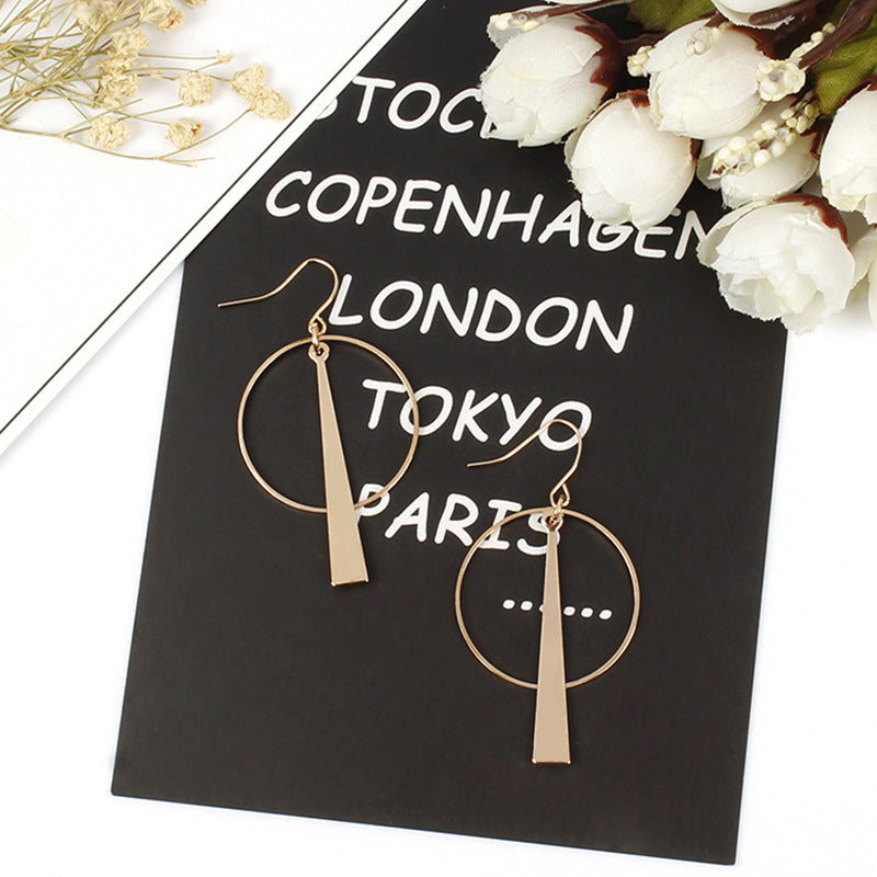 Exaggerated Geometric Circle Earrings Long Dangle Fashion Ear Jewelry
