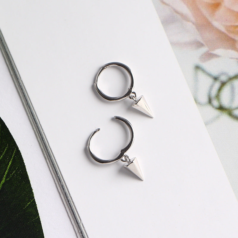 Sweet Streetwear 925 Sterling Silver Teardrop Geometric Polished Hoop Earrings