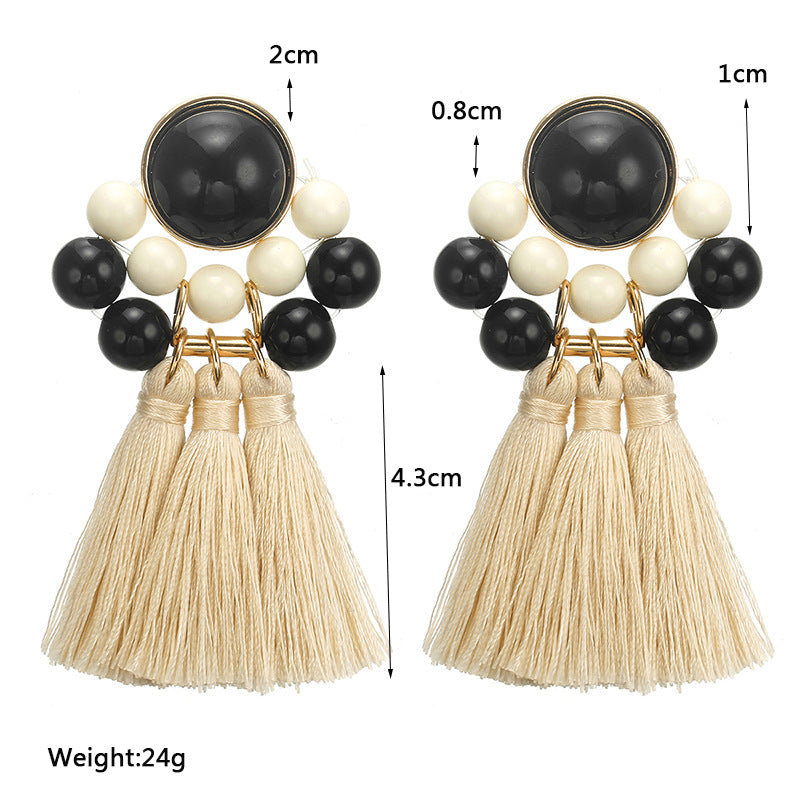 Orecchini a Nappa Geometrici in Lega per Donna Stile Bohemien
