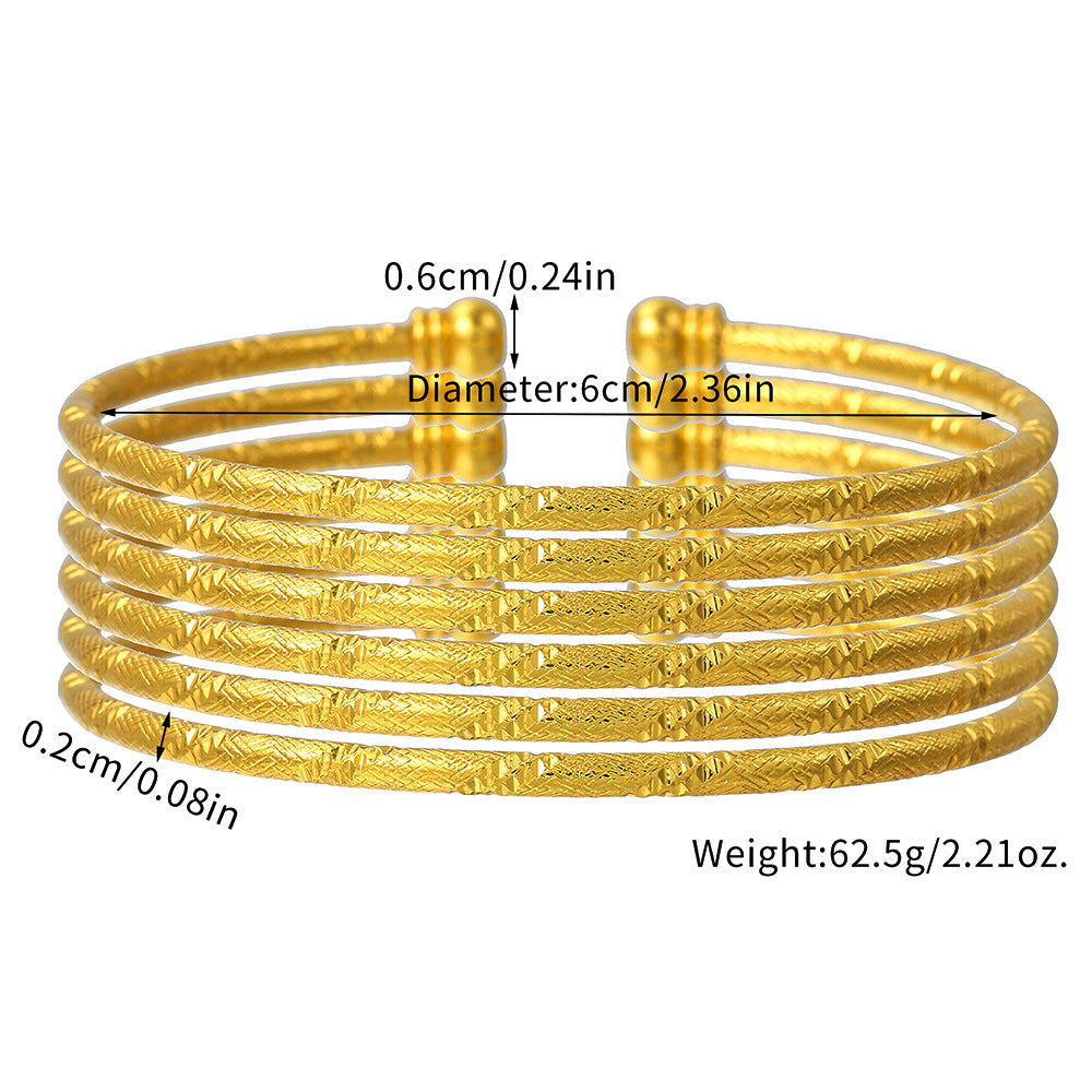 Unique Gold Plated Geometric Round Alloy Bracelet for Women