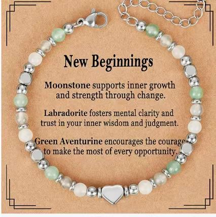 Bohemian Sweet Geometric Natural Stone Turquoise Agate Zebra Print Stainless Steel Bracelet Unisex