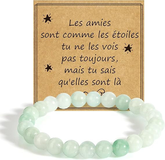 Minimalist Geometric Agate Beaded Bracelet Handmade Natural Stone Elastic Cord Jewelry Unisex