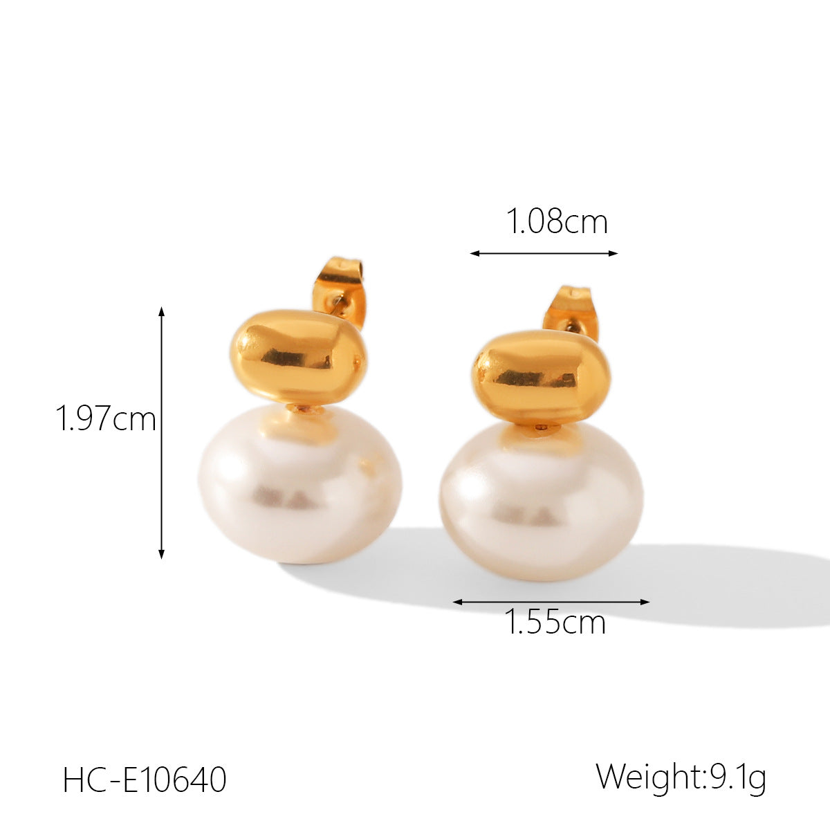 French Vintage Style Geometric Stainless Steel Stud Earrings with Pearl Accents for Women Luxury Minimalist Ear Jewelry