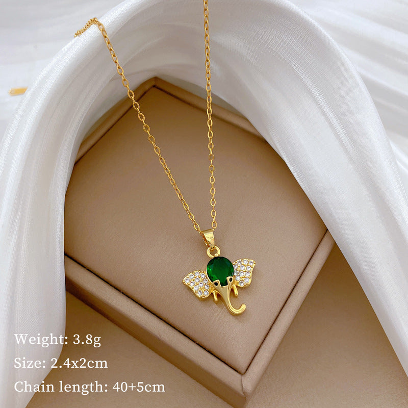 Collana di lusso in acciaio al titanio con cuore geometrico, strass e catena a labbra per donne e uomini