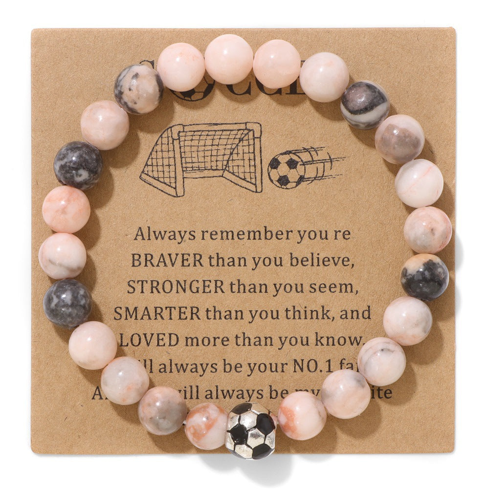Minimalist Sporty Geometric Stone Bead Bracelet Unisex Friendship Handmade Jewelry
