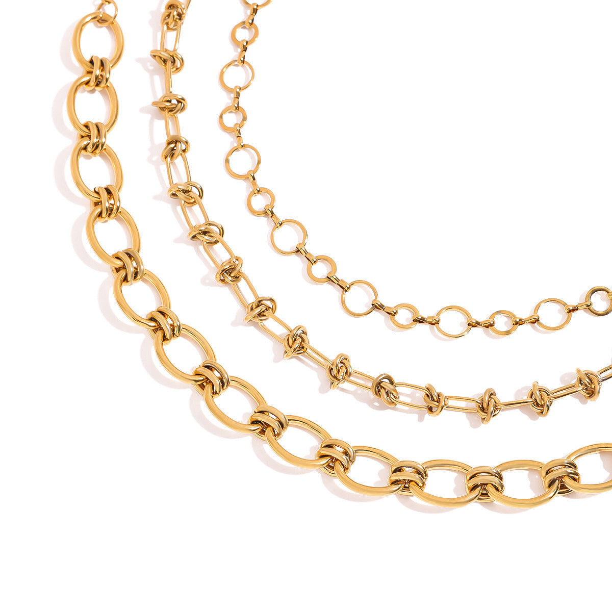 Geometric Stainless Steel Plated Necklace with Titanium Steel Pendant for Women