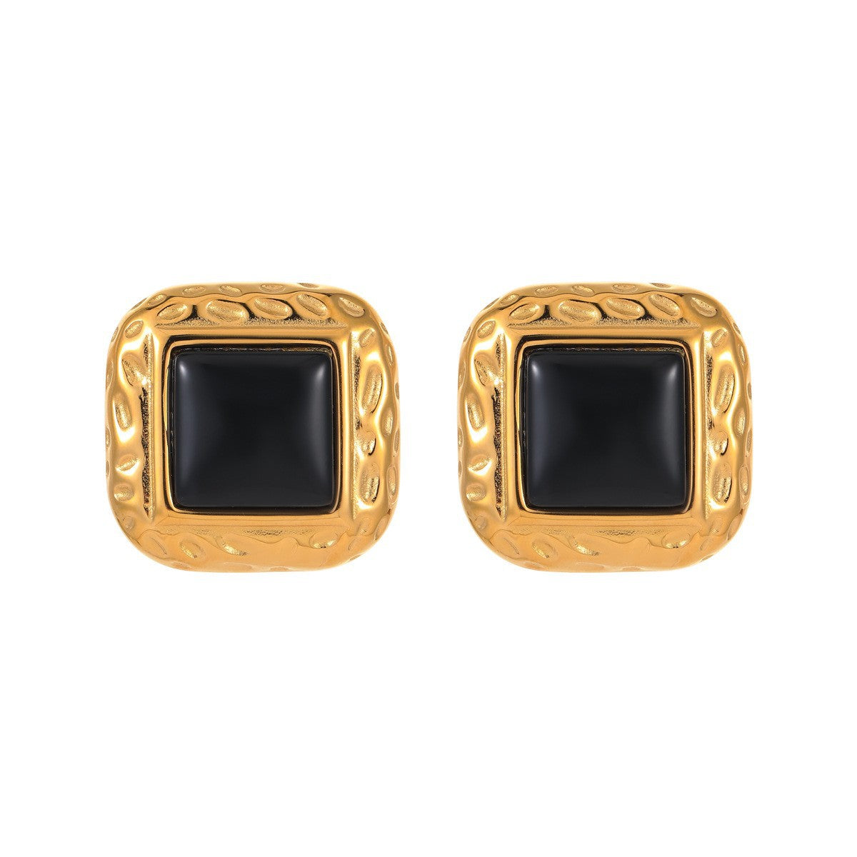 Pendientes de acero inoxidable geométricos minimalistas para mujer con acabado electrochapado y diseño cuadrilátero irregular