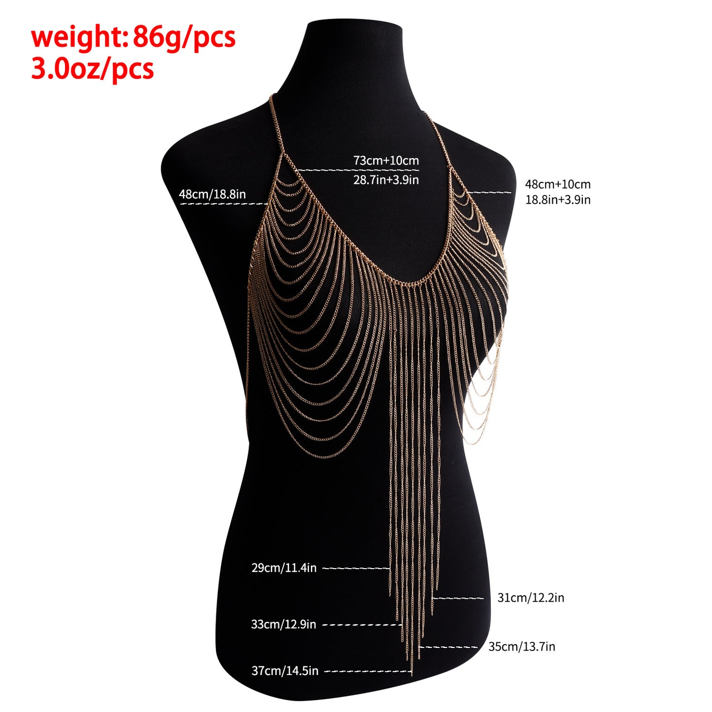 Punk Casual Metal Body Chain for Women