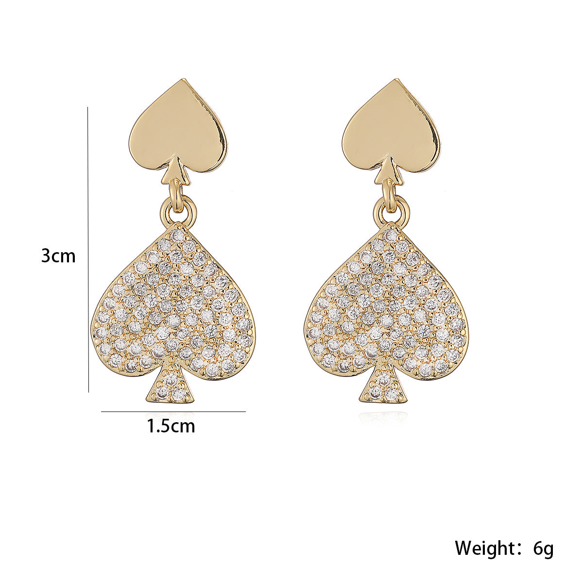 Minimalist Elegant 18K Gold Plated Brass Geometric Heart Earrings for Women