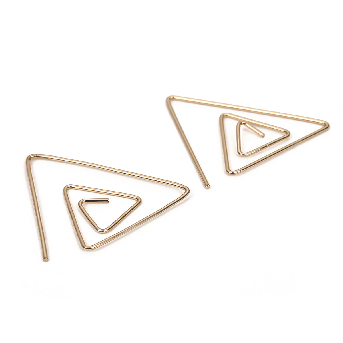 Aretes Vintage Geométricos Triangulares de Cobre Bañado para Mujer