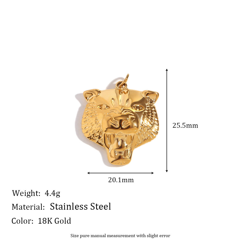 Colgante minimalista de acero inoxidable con forma de estrella, baño de oro de 18K y detalle de espejo geométrico