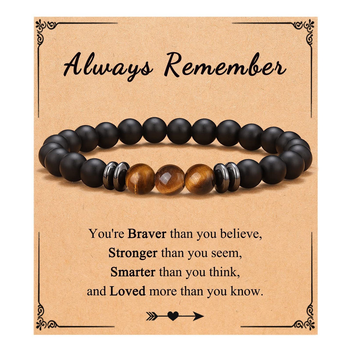 Men's Hand-woven Matte Tiger's Eye Geometric Bracelet with Magnetic Spacer