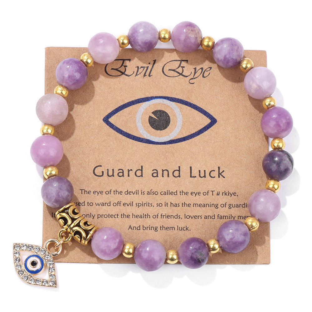 Minimalist Geometric Evil Eye Rhinestone Beaded Bracelet Unisex Yoga Energy Jewelry
