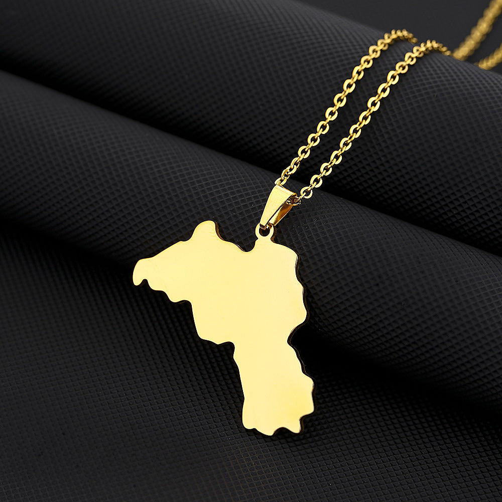 Collana con Pendente Geometrico Vintage in Acciaio Inossidabile con Finitura Smaltata per Uso Unisex