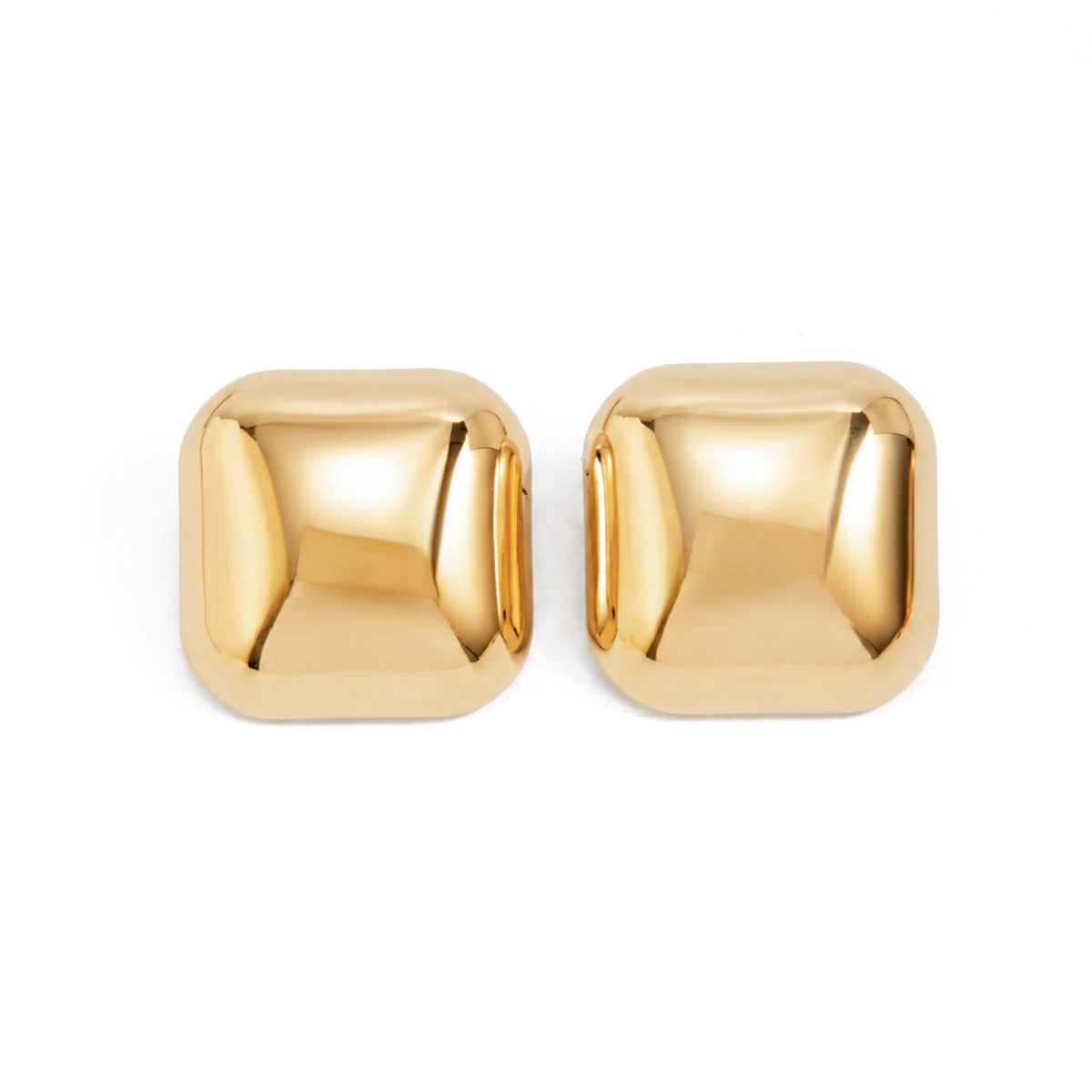 Minimalist Geometric Square Plated Iron Earrings for Women