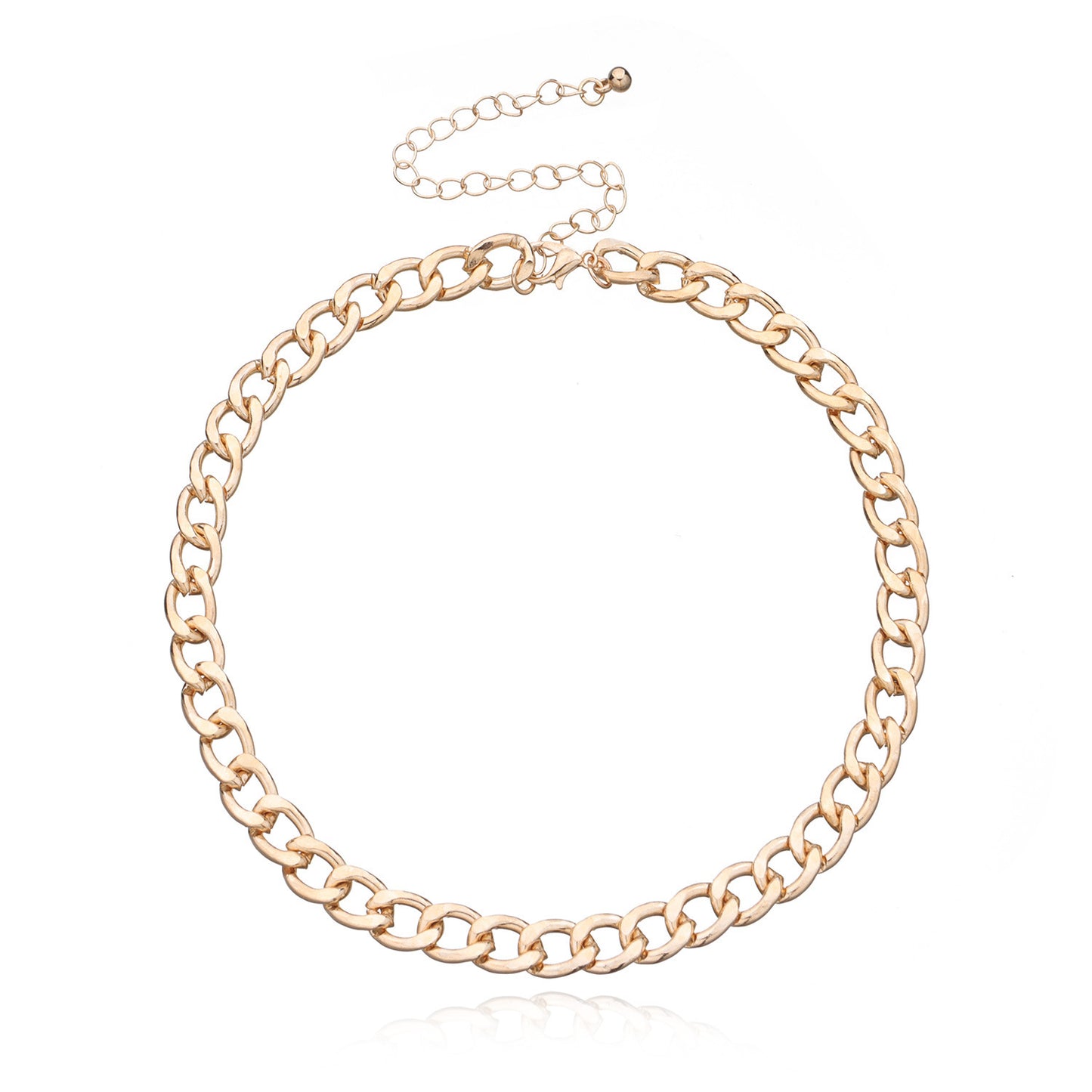 Geometric Short Chunky Necklace in Alloy with Plated Finish for Women and Men
