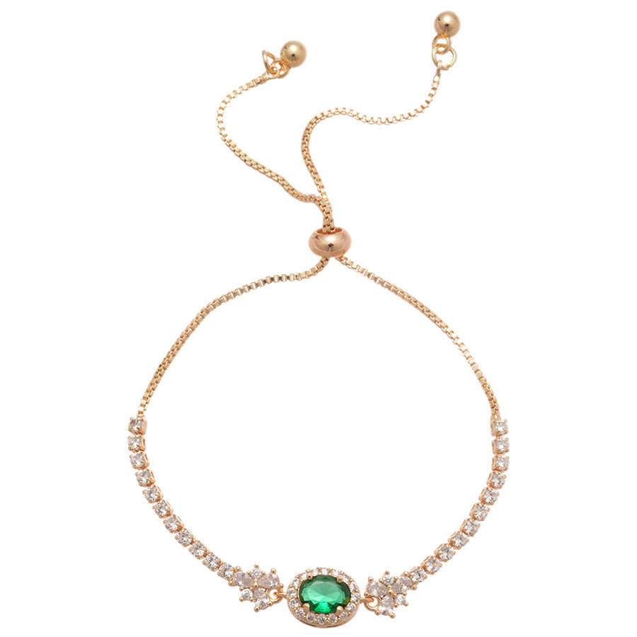 Pulsera de circonita ovalada geométrica de lujo ligero para mujer, pulsera informal minimalista de moda