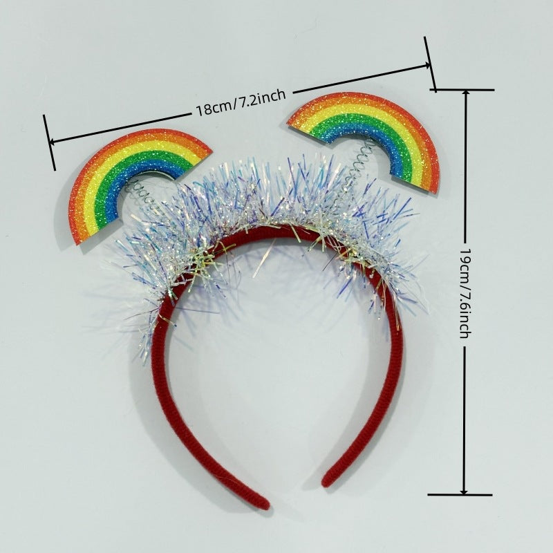 Sweet Cartoon Heart Floral Fabric Headband for Girls Festival Costume Party Hair Accessory