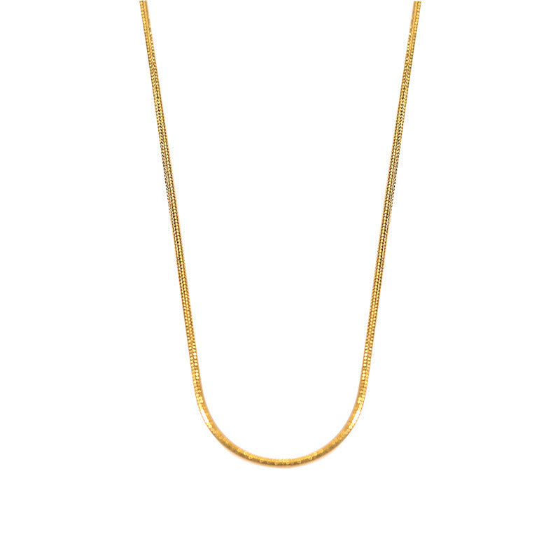 Round Stainless Steel PVD Snake Chain Necklace
