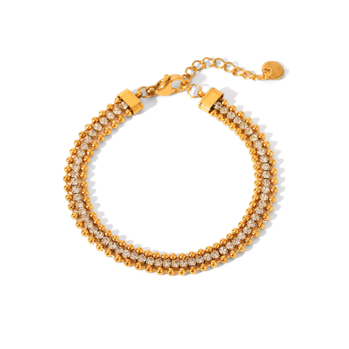 Minimalist Geometric Stainless Steel Bracelet with Zirconia Accents Plated for Fade-Resistant Wear