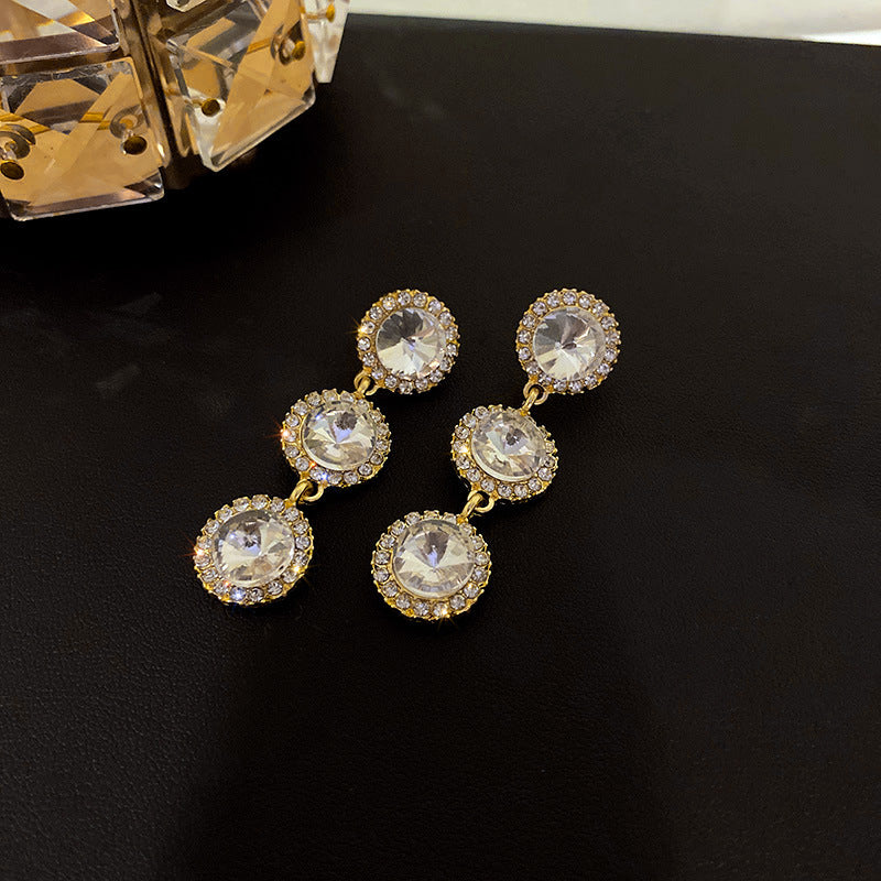 Eleganti Orecchini Pendenti Floreali con Perle e Strass in Argento 925, Stile Lusso Artigianale da Donna