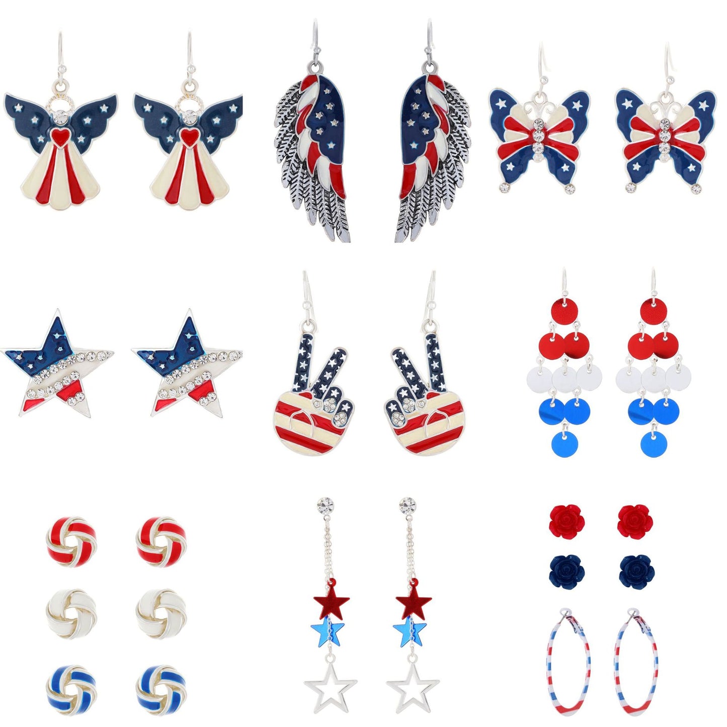 Vintage Geometric Oval Alloy Drip Oil Rhinestone Plated Earrings for Women