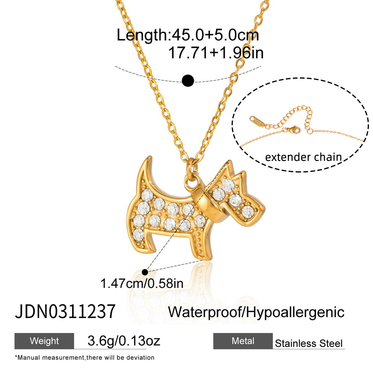 Collar colgante de gato geométrico minimalista de acero inoxidable 316L con baño de oro PVD para mujer