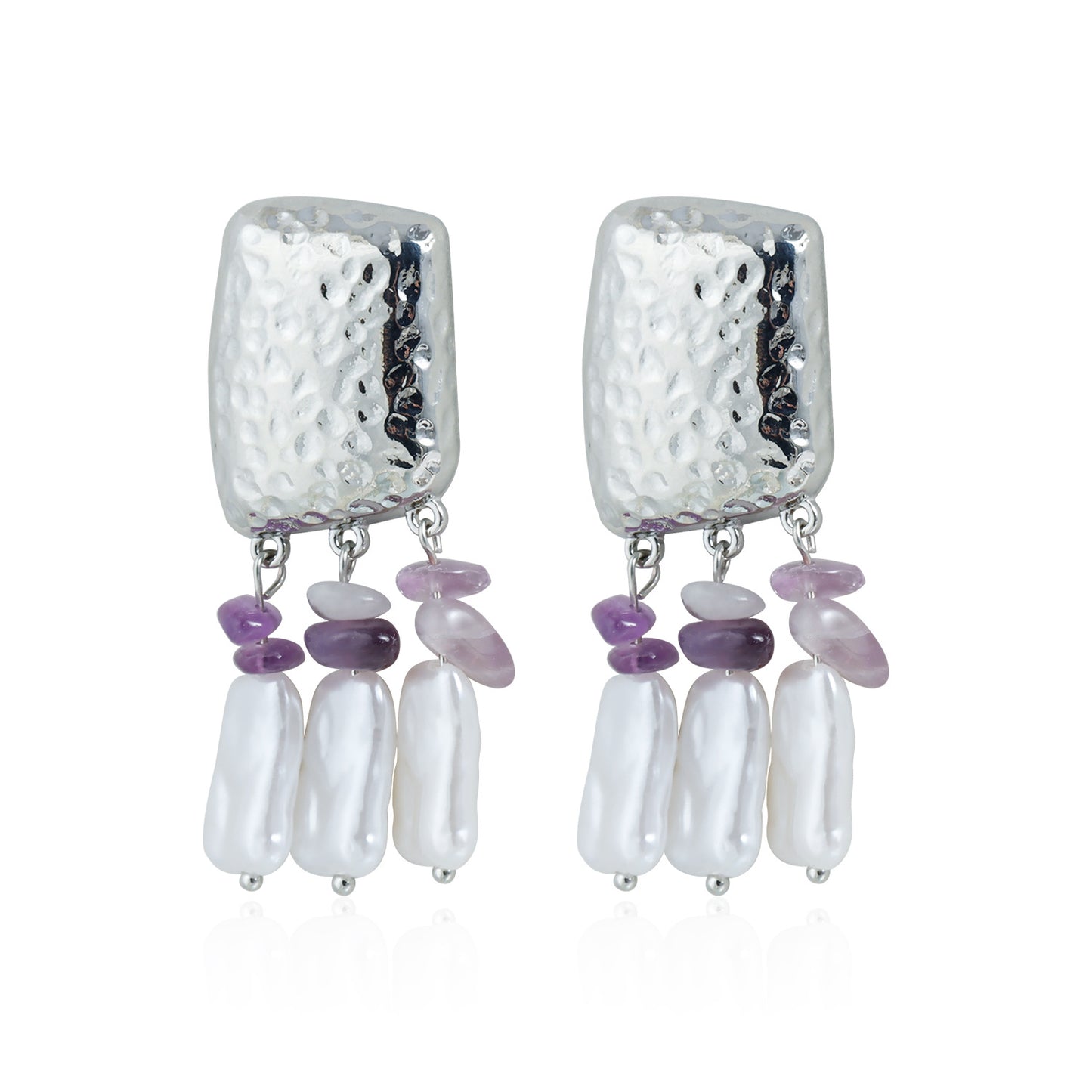 Vintage Geometric Turquoise Inlay Plated Zinc Alloy Stud Earrings for Women