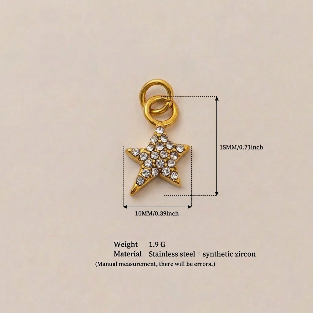 Vintage 18K Gold Plated Stainless Steel Pendant Charm Bar