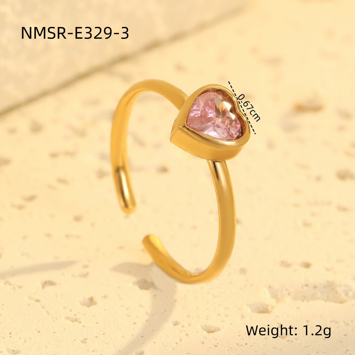 Anello Minimalista Geometrico Placcato Acciaio Inossidabile con Accento Zirconia per Donna