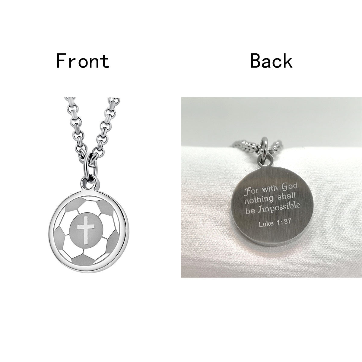 Collana girocollo da donna con ciondolo rotondo geometrico minimalista in acciaio al titanio con finitura lucida e catena a O