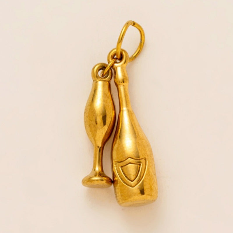 Sweet Striped 18K Gold Plated Zinc Alloy Charm Bar