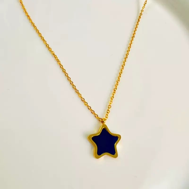 Minimalist Gold Plated Titanium Steel Star Necklace for Women