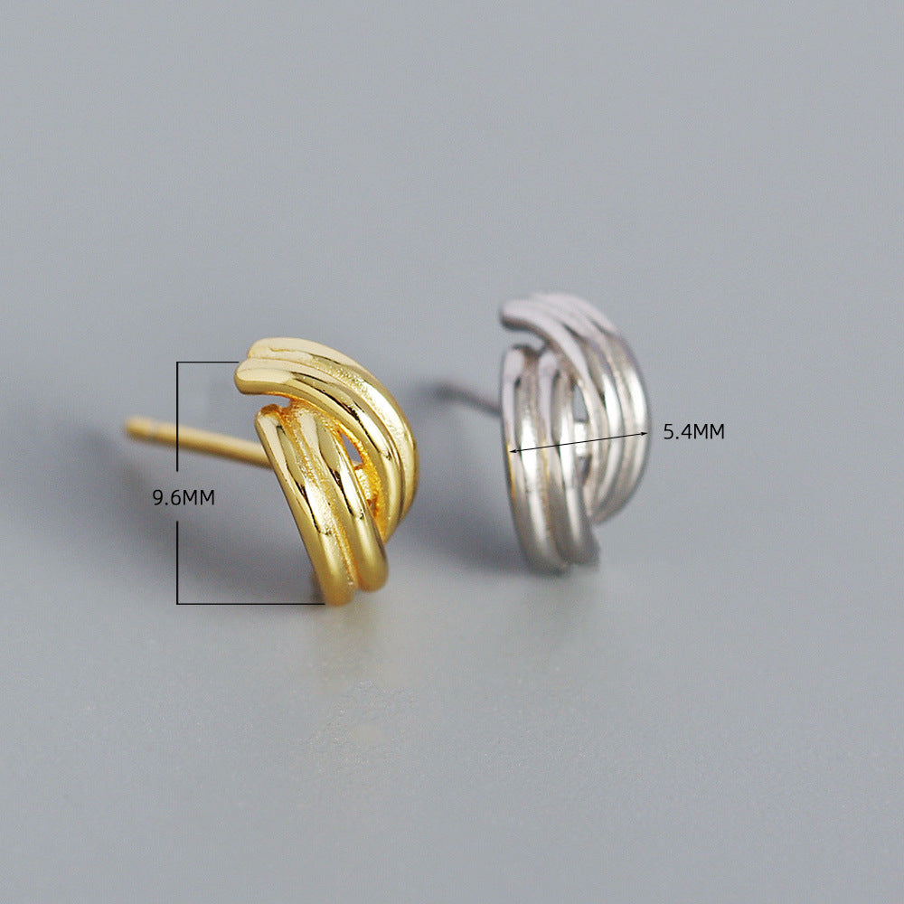 Minimalist 925 Sterling Silver Geometric Plated Earrings