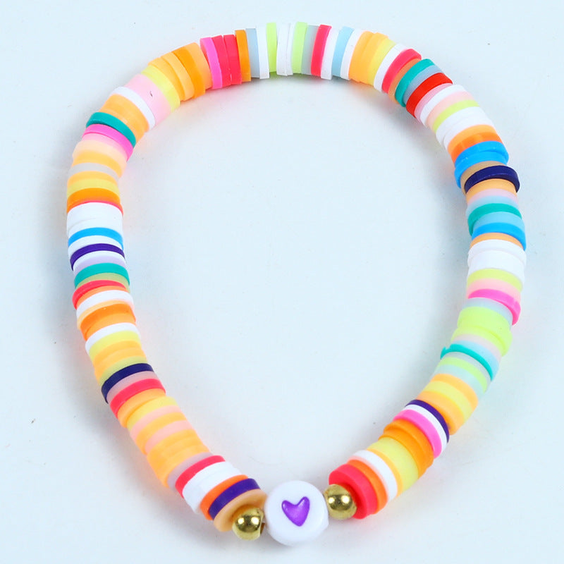 Bohemian Minimalist Heart Resin Bracelet Unisex Friendship Jewelry