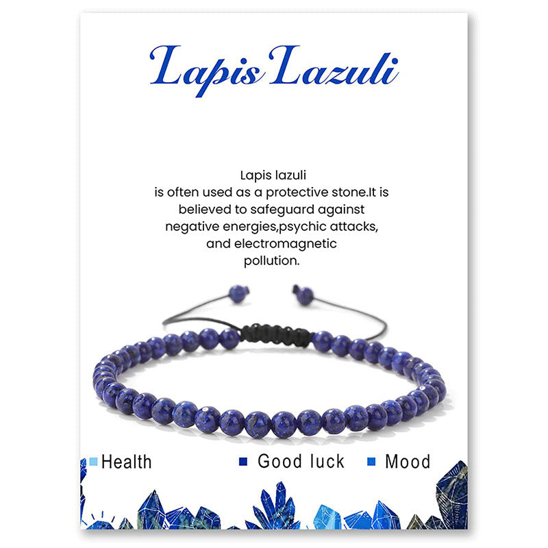 Fashionable Elegant Round Geometric Natural Amethyst Crystal Beaded Bracelet Unisex Handmade Jewelry