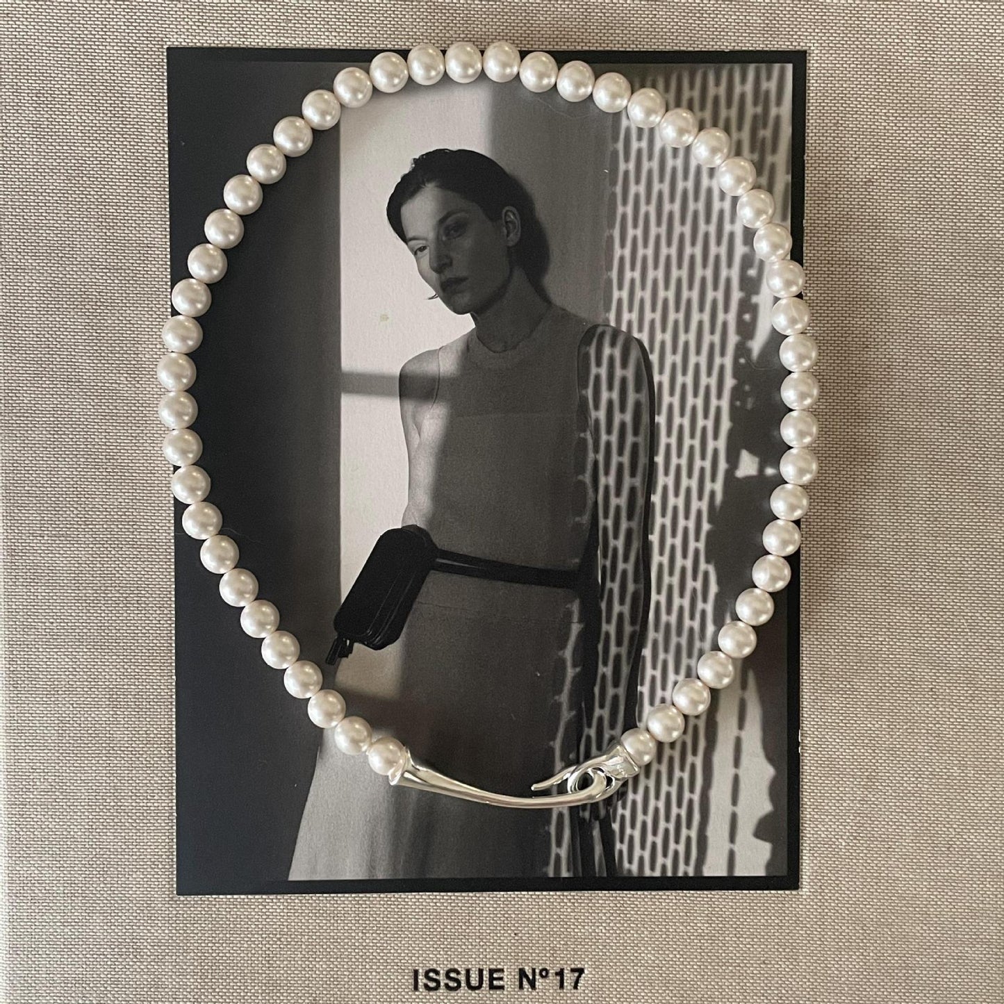 Minimalist Sweet 925 Sterling Silver Round Geometric Braided Pearl Necklace